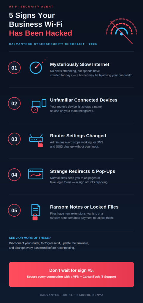 Is Your Business Wi-Fi Hacked? 5 Warning Signs Every Kenyan Business Should Know image