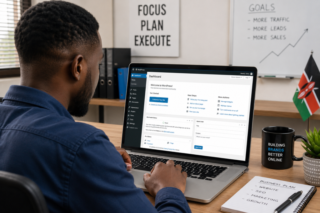  WordPress for Kenyan businesses — dashboard overview
