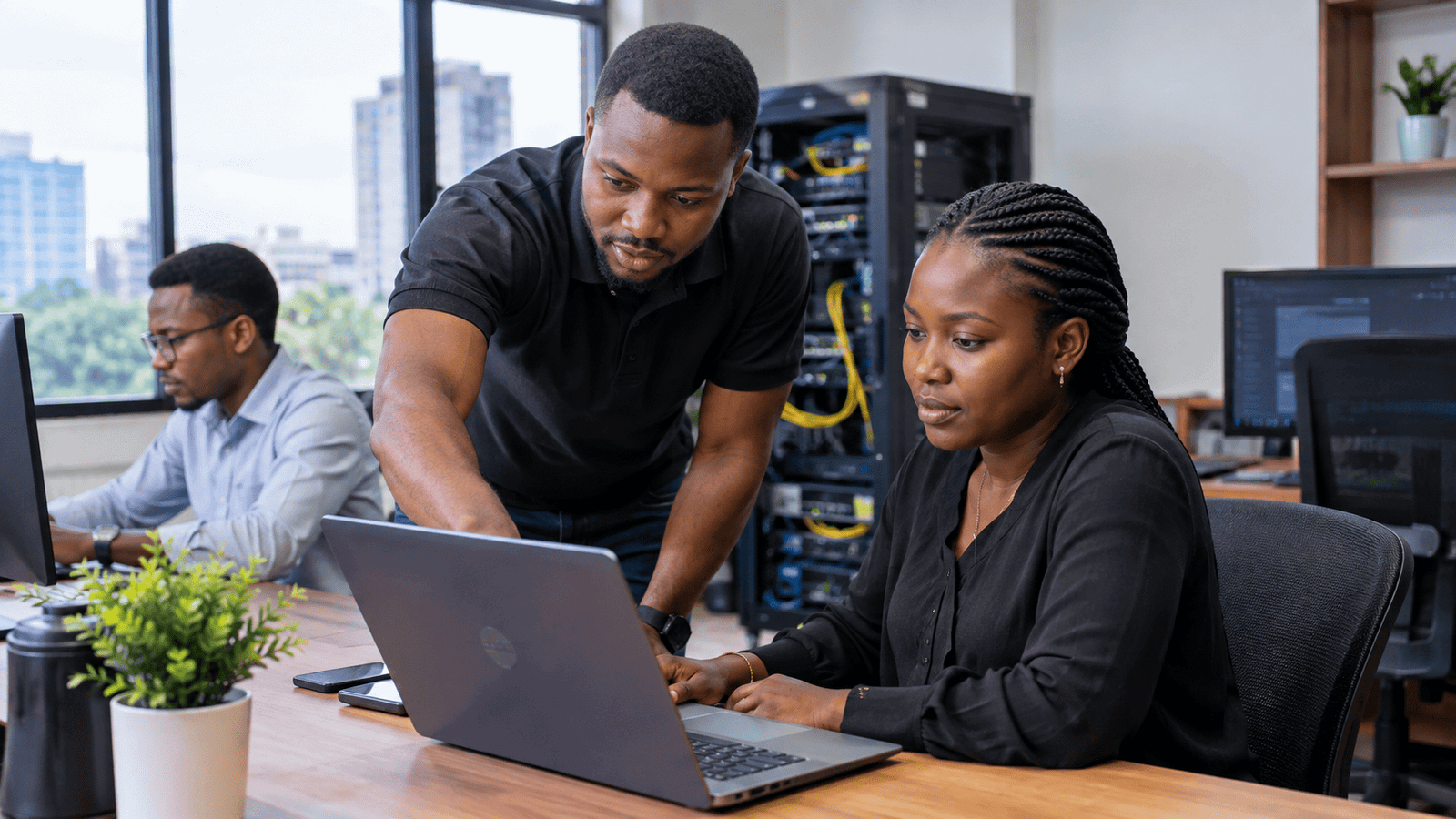 Managed IT services Nairobi engineer monitoring a business network