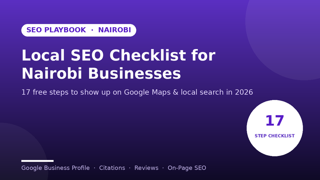 Local SEO Checklist for Nairobi Businesses 